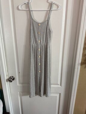 Caution To The Wind Gray White Super Soft Sun Dress Sz M AP-117
